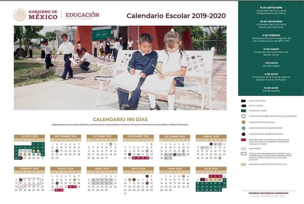 Este será el calendario escolar de la SEP 2019-2020