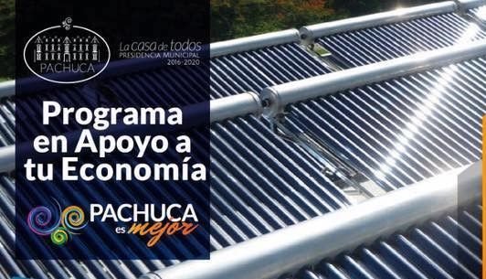 Con la intención de promover el cuidado ecológico y paralelamente favorecer a las clases menos favorecidas, la Presidencia Municipal de Pachuca, dentro de su Programa Apoyo a tu Economía Familiar, ofrece descuentos en calentadores solares y tinacos.