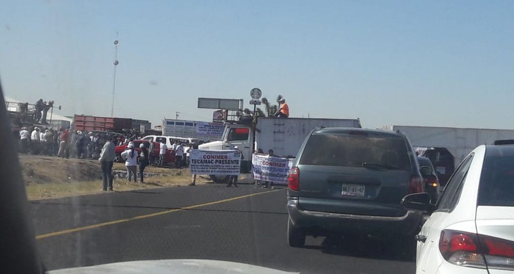 La México-Pachuca se encuentra bloqueada por manifestantes
