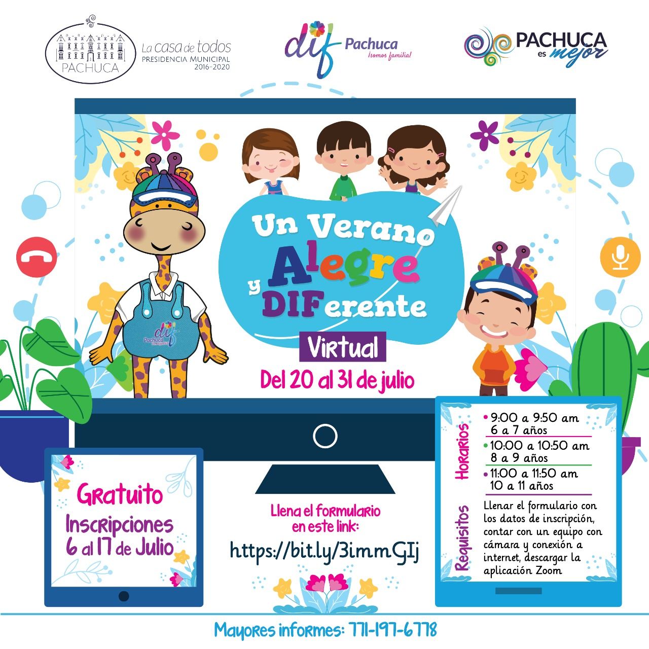 De manera gratuita, ofrecerá Sistema DIF Pachuca curso de verano virtual