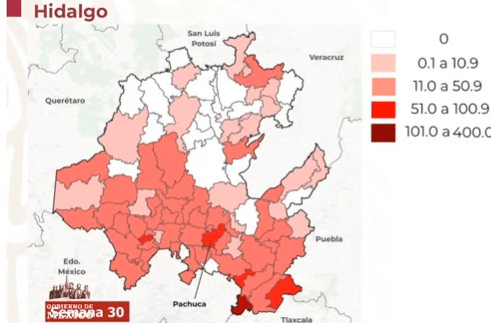 Concentran 10 municipios el 66% de casos de Covid-19 en Hidalgo