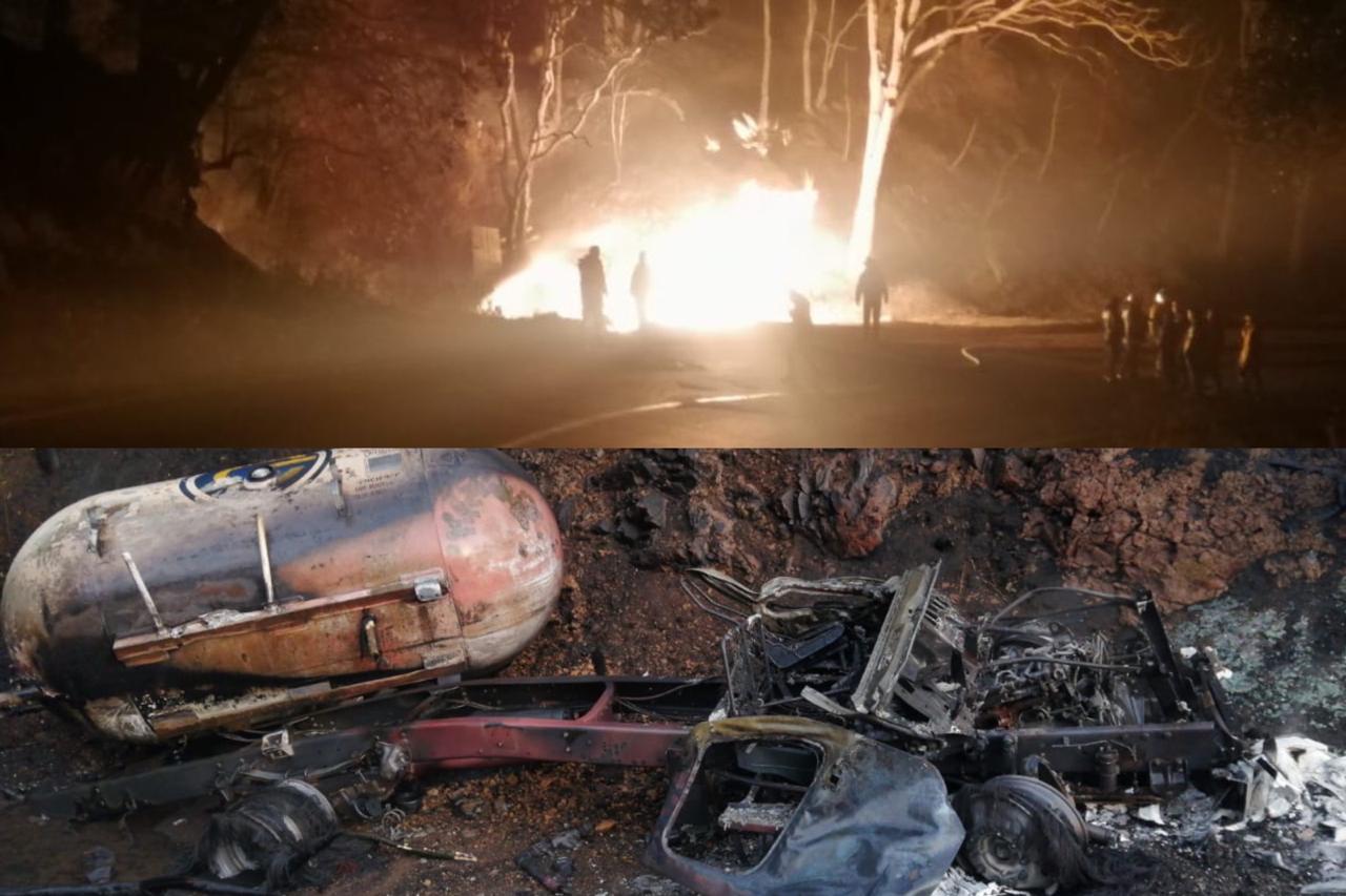 Explota pipa de gas y deja un muerto; cierran la Pachuca-Huejutla