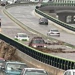 Puente de Supervía Colosio, inundado tras intensa lluvia