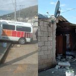 Combi se impacta contra casa en Pachuca: familia denuncia