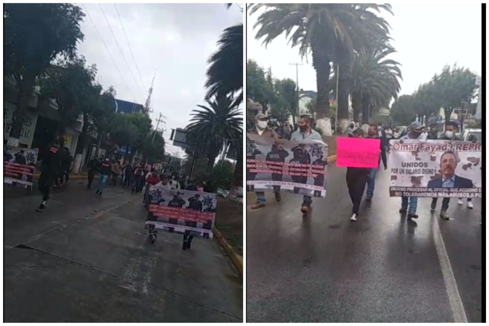 Policías estatales se manifiestan en Pachuca; exigen mejores condiciones