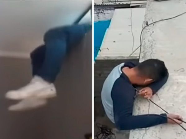 Todo le sale mal: intenta robar, se atora y pierde su tesis (VIDEO)