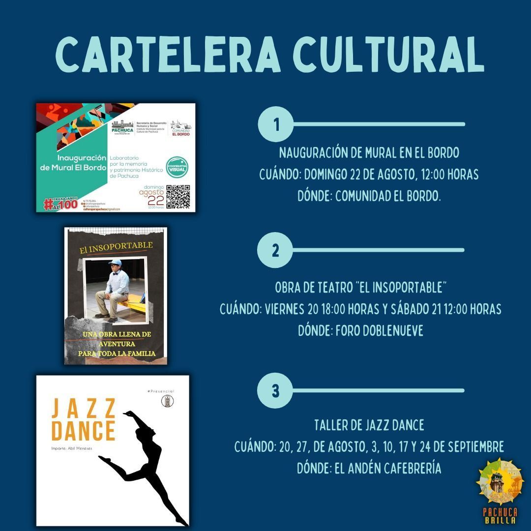 Cartelera Cultural del viernes 20 al domingo 22 de agosto