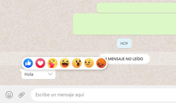 WhatsApp activará las reacciones para los mensajes