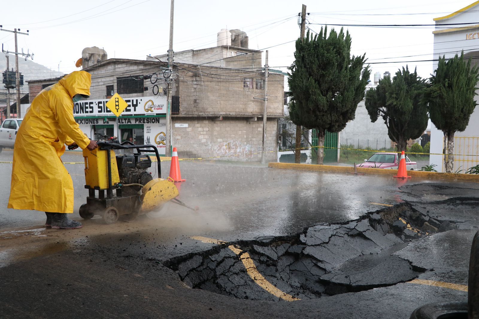 Hundimiento de Colosio, debido a corrientes de lluvia: Caasim