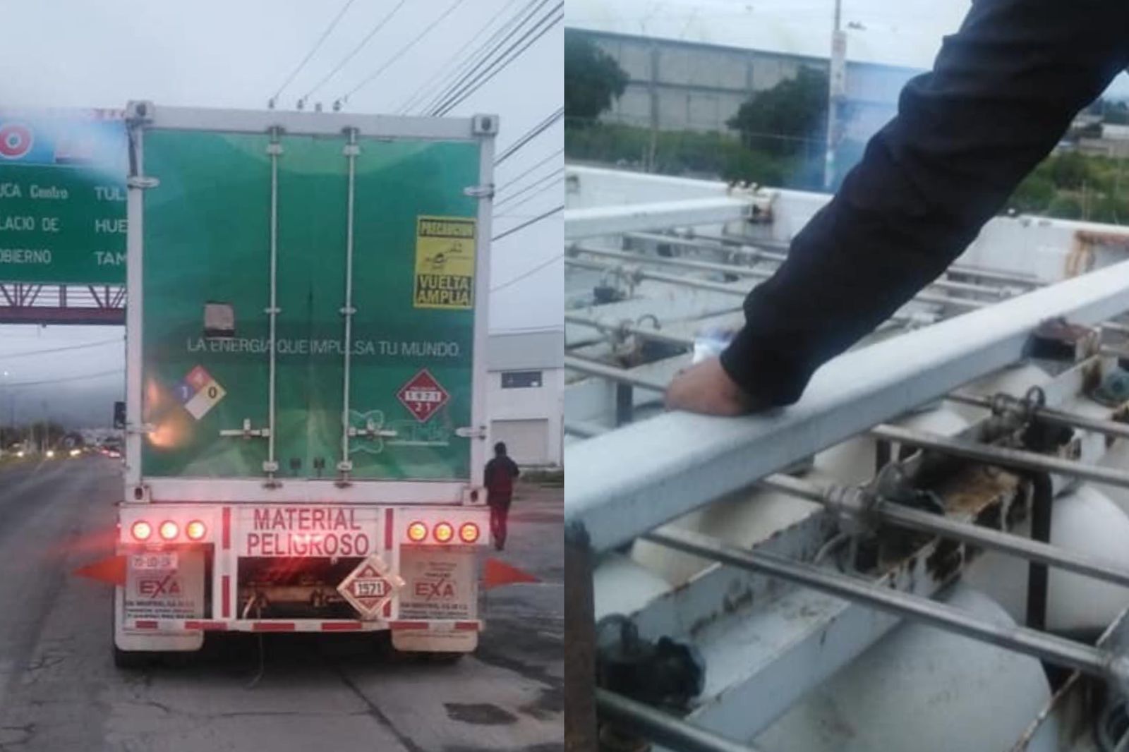 Controlan fuga de gas sobre la carretera Pachuca-Sahagún