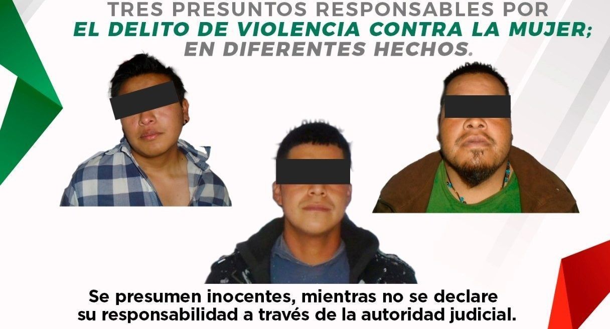 Detienen a tres sujetos por agresiones contra mujeres en Pachuca