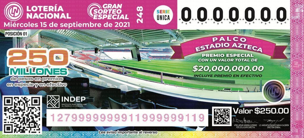 Un palco en el Azteca o departamentos de lujo, premios de Lotería
