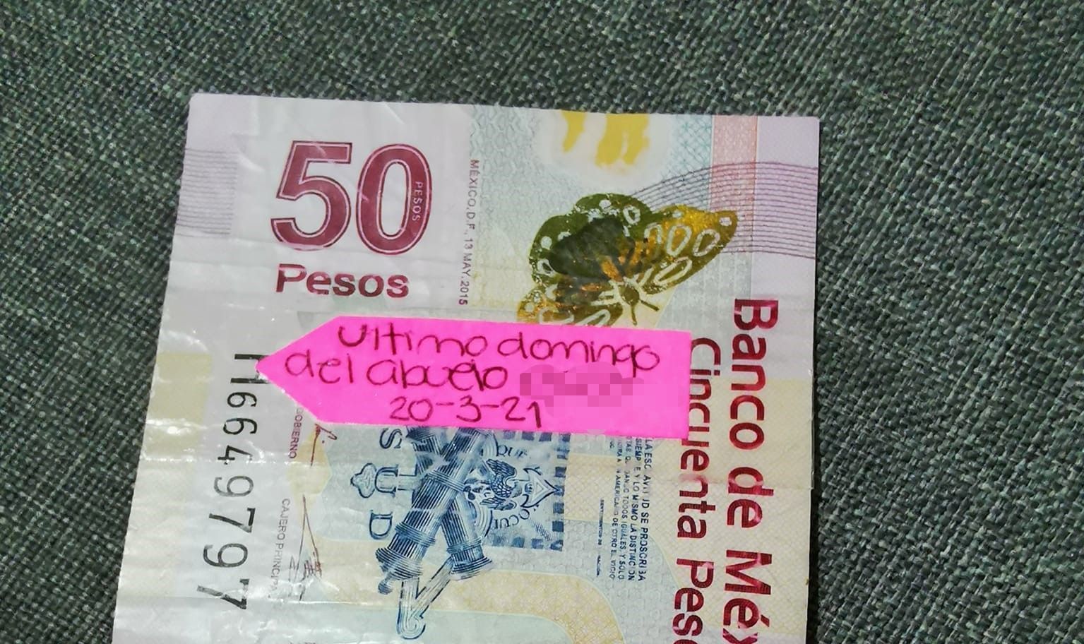 “Último domingo del abuelo” Buscan al dueño de valioso billete