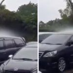 Cae lluvia sólo sobre un auto y el fenómeno se hace viral