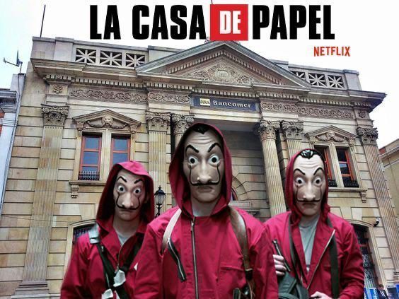 Grabarán La Casa de Papel México en banco de Pachuca