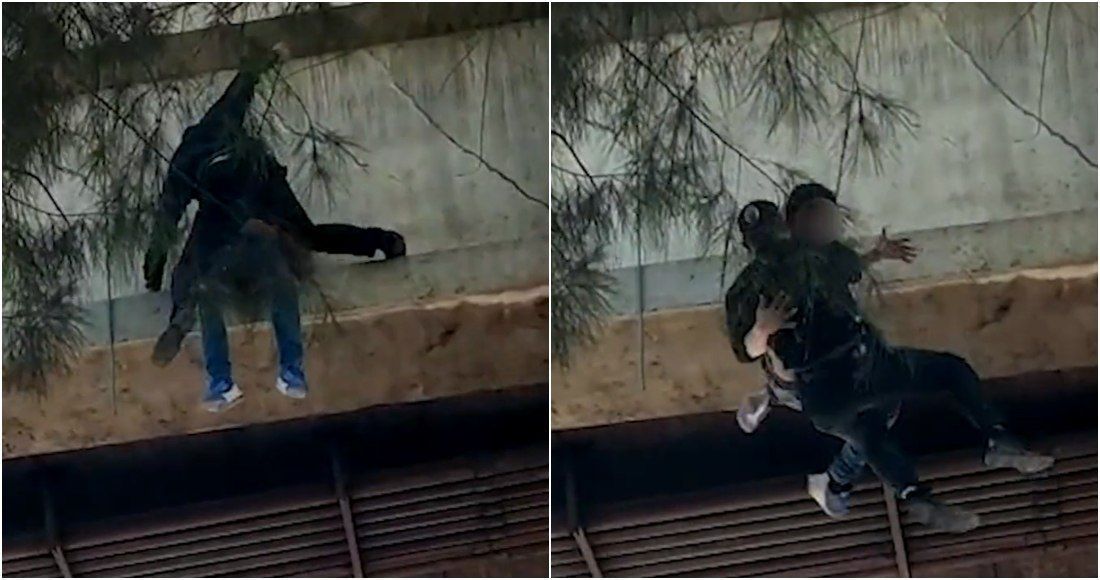 VIDEO Policía salva la vida de joven que quería suicidarse en la CDMX