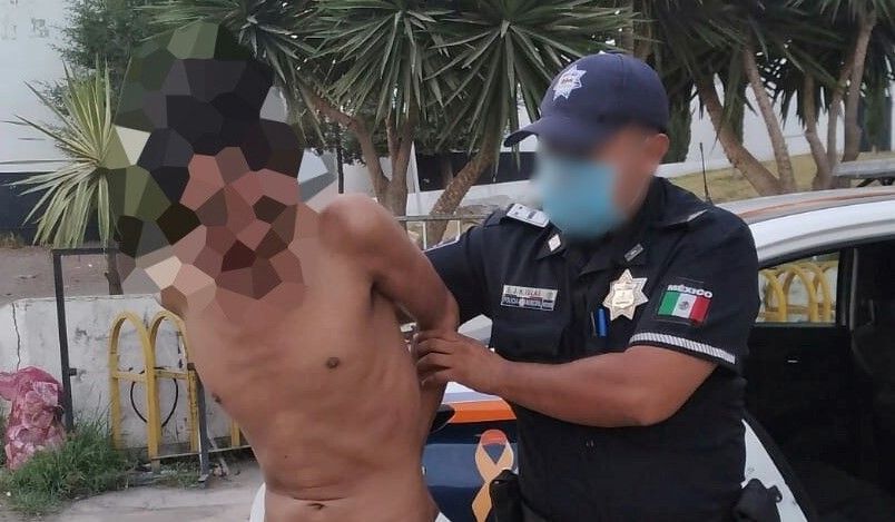 Detienen a sujeto por golpear a mujer y menor, en Pachuca