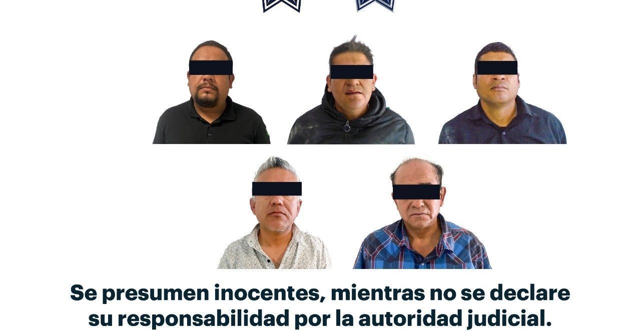 Detienen a cinco sujetos tras robar comercio en Pachuca