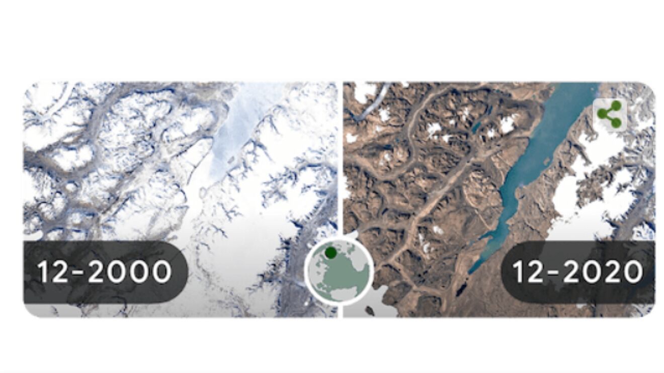 Google muestra efectos de cambio climático, en Día de la Tierra