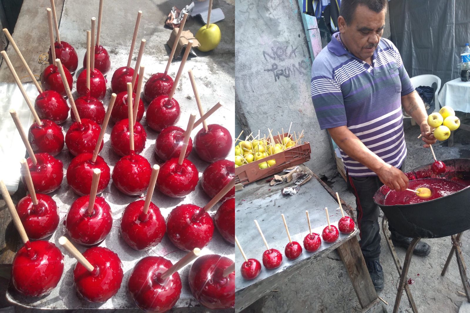 Cancelan pedido de mil 500 manzanas con caramelo antes de entrega; redes lo ayudan