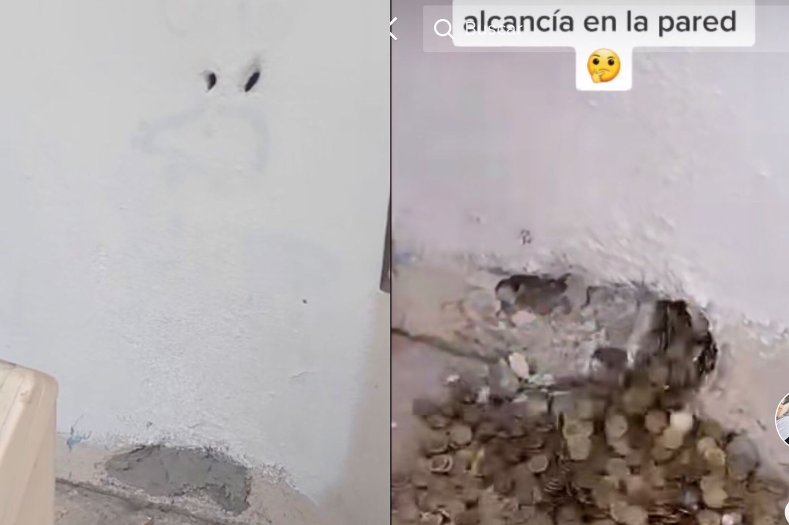 Una mujer utiliza pared como alcancía: así sacó el dinero