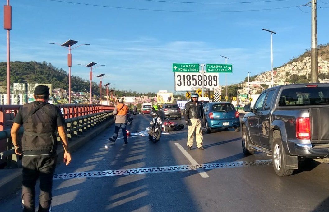 Fallece motociclista sobre la México-Pachuca