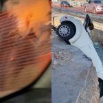 Cae auto a zanja en Río de las Avenidas; es el segundo en el día