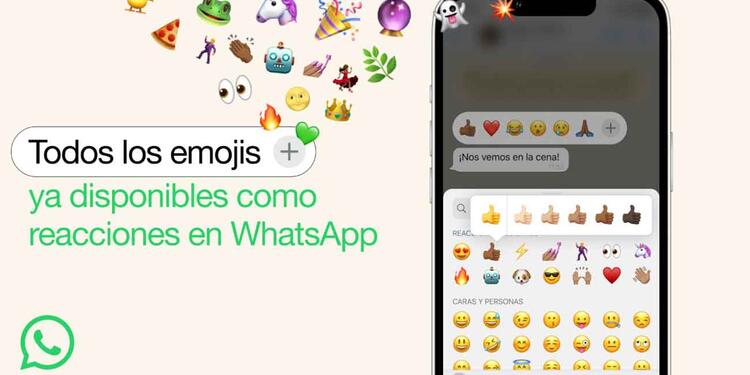 WhatsApp permite reaccionar con todos los emojis
