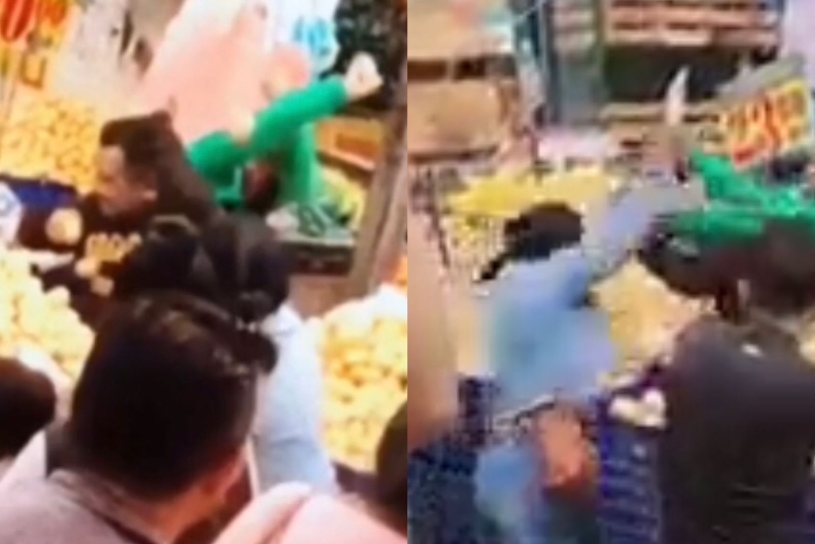 ¡A papazos! Viralizan video de pelea en Central de Abastos de Pachuca