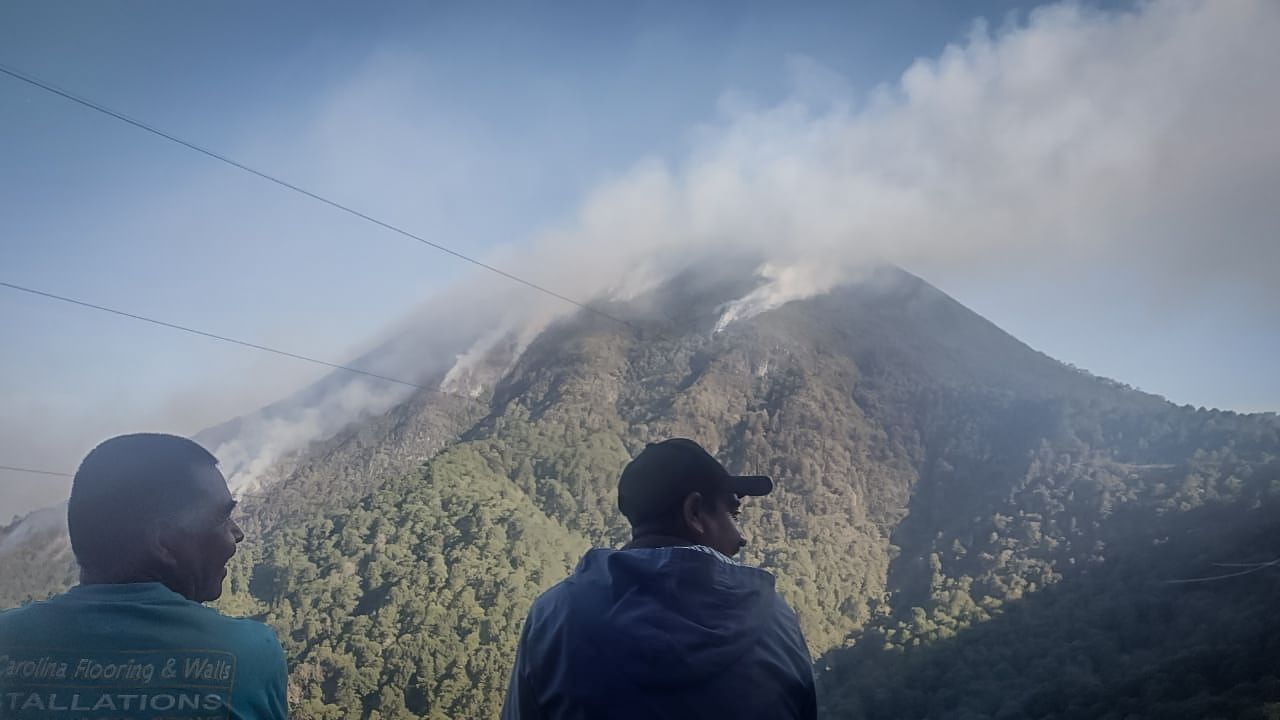 Combaten incendio forestal en Nicolás Flores