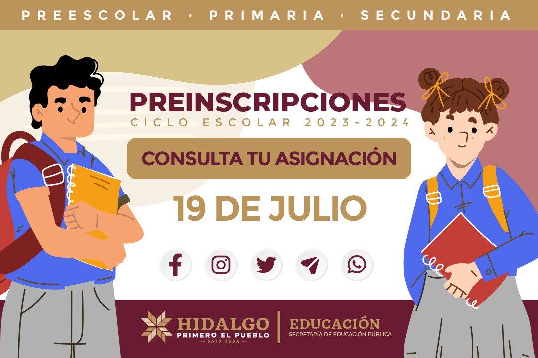 Este miércoles se publicarán los resultados de asignación de escuelas en Hidalgo