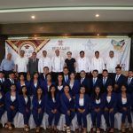 Presiden autoridades educativas, la ceremonia de graduación de la Escuela Normal de las Huastecas