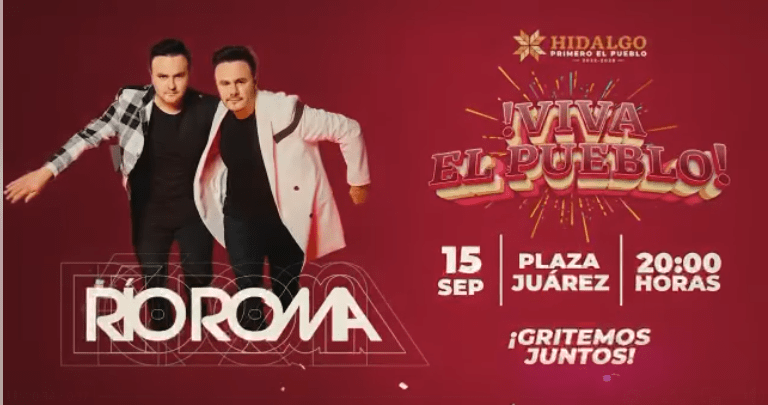 Río Roma estará el 15 de septiembre en plaza Juárez de Pachuca