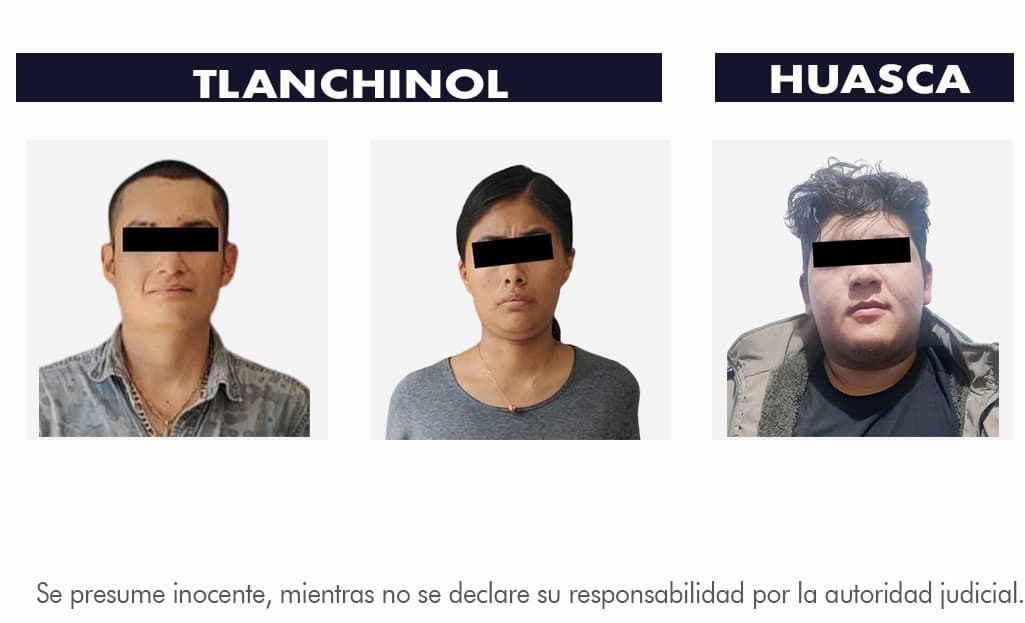 Detienen a tres personas por su posible relación en delitos, en Hidalgo