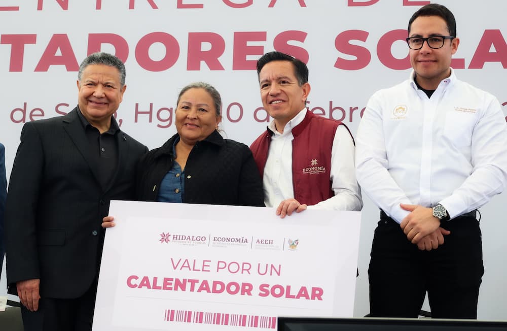 Entregan mil 492 calentadores solares en 71 municipios hidalguenses