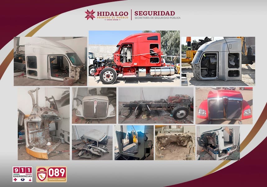 SSPH desmantela bodega en Tizayuca donde desvalijaban tractocamiones robados