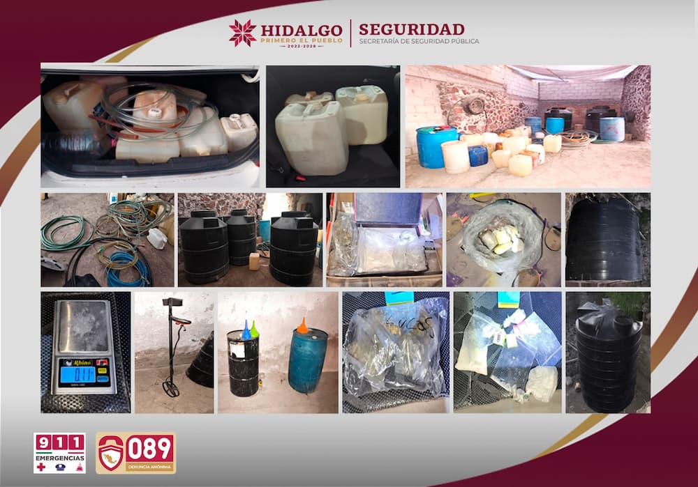 SSPH desmantela centros de droga e hidrocarburo en Pachuca