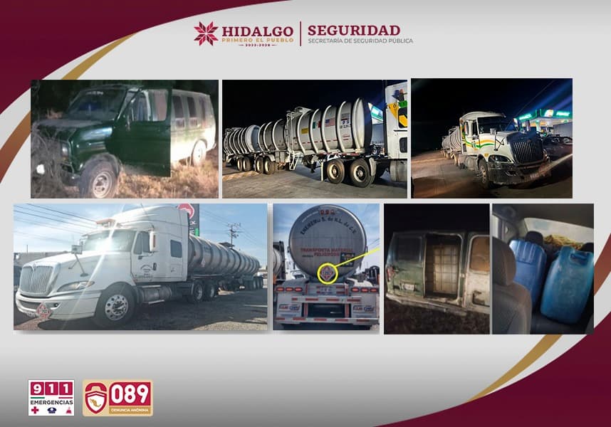 Aseguran 108 mil litros de hidrocarburo en Hidalgo; 5 detenidos