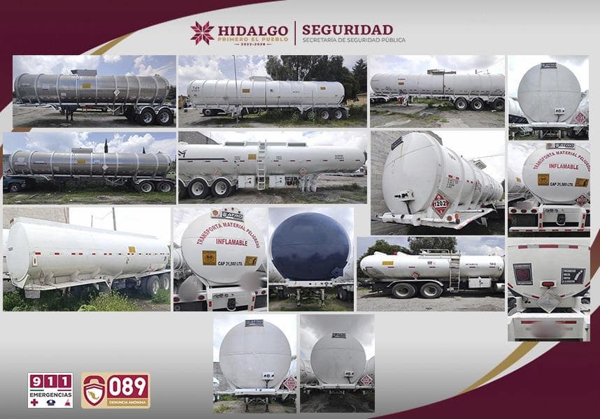 SSPH asegura 15 tanques cisterna e hidrocarburo en Atotonilco de Tula
