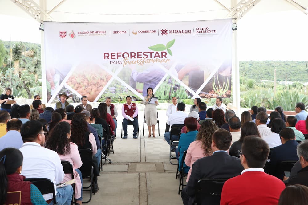 Hidalgo y CORENADR entregan más de 377 mil plantas forestales