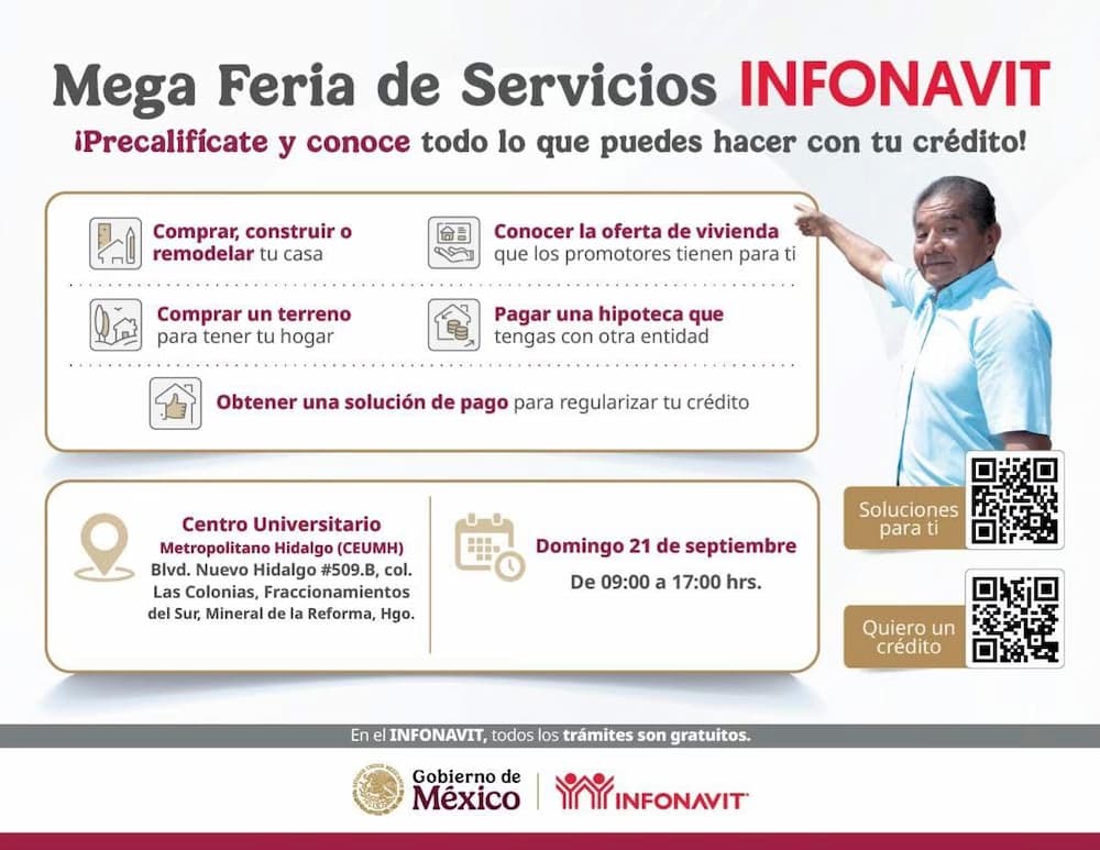 Realizará Infonavit Mega Feria de Servicios en Mineral de la Reforma