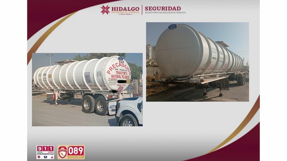Recuperan remolque cisterna con reporte de robo, en Tizayuca