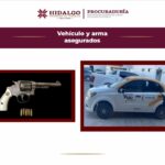 Detienen a chofer de taxi con arma en Pachuca; podría ser responsable de asaltos