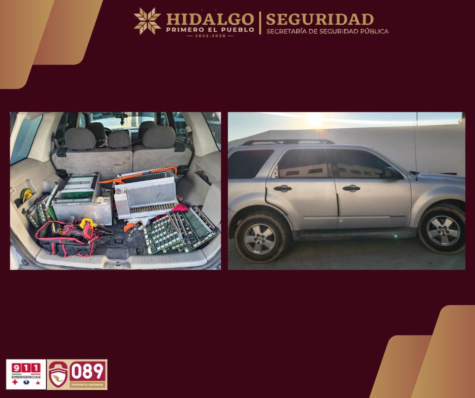 SSPH frena robo en Atitalaquia y recupera equipo valuado en 1 millón de pesos