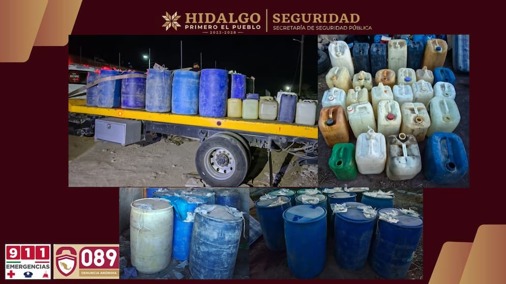 Policía del Estado desmantela "bodega huachicolera" en Tepeapulco