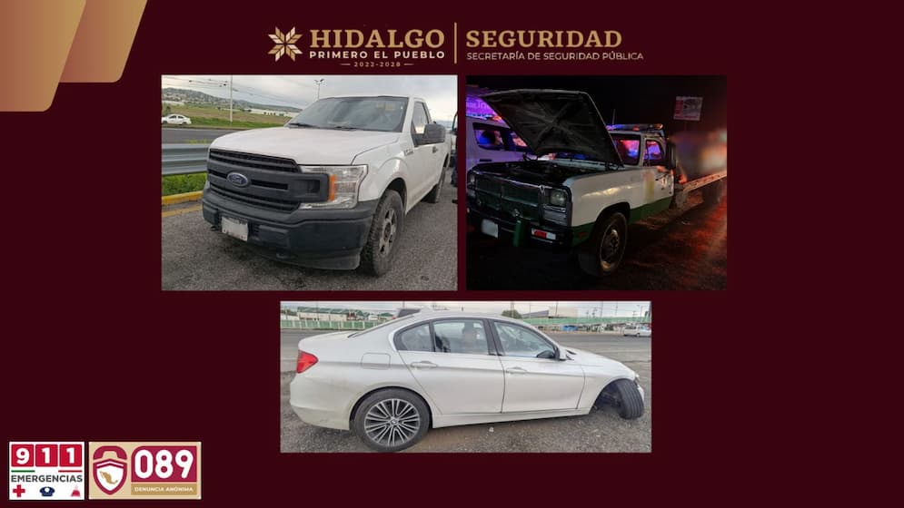 Desmantela SSPH presunta banda de “montachoques” en la México-Pachuca; hay tres detenidos
