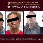SSPH asegura a cuatro sujetos por narcomenudeo y robo en Hidalgo