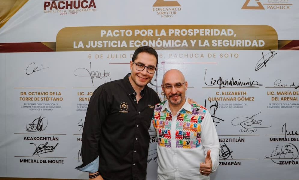 La Confederación de Cámaras Nacionales de Comercio, Servicios y Turismo (CONCANACO SERVYTUR México) llevó a Pachuca la ruta nacional del Pacto por la Prosperidad, la Justicia Económica y la Seguridad, un compromiso de la Confederación en conjunto con el Gobierno de México, encabezado por la presidenta Claudia Sheinbaum Pardo.