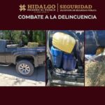 SSPH asegura a dos personas con hidrocarburo de procedencia ilícita en Ixmiquilpan