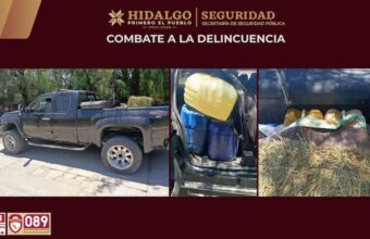SSPH asegura a dos personas con hidrocarburo de procedencia ilícita en Ixmiquilpan
